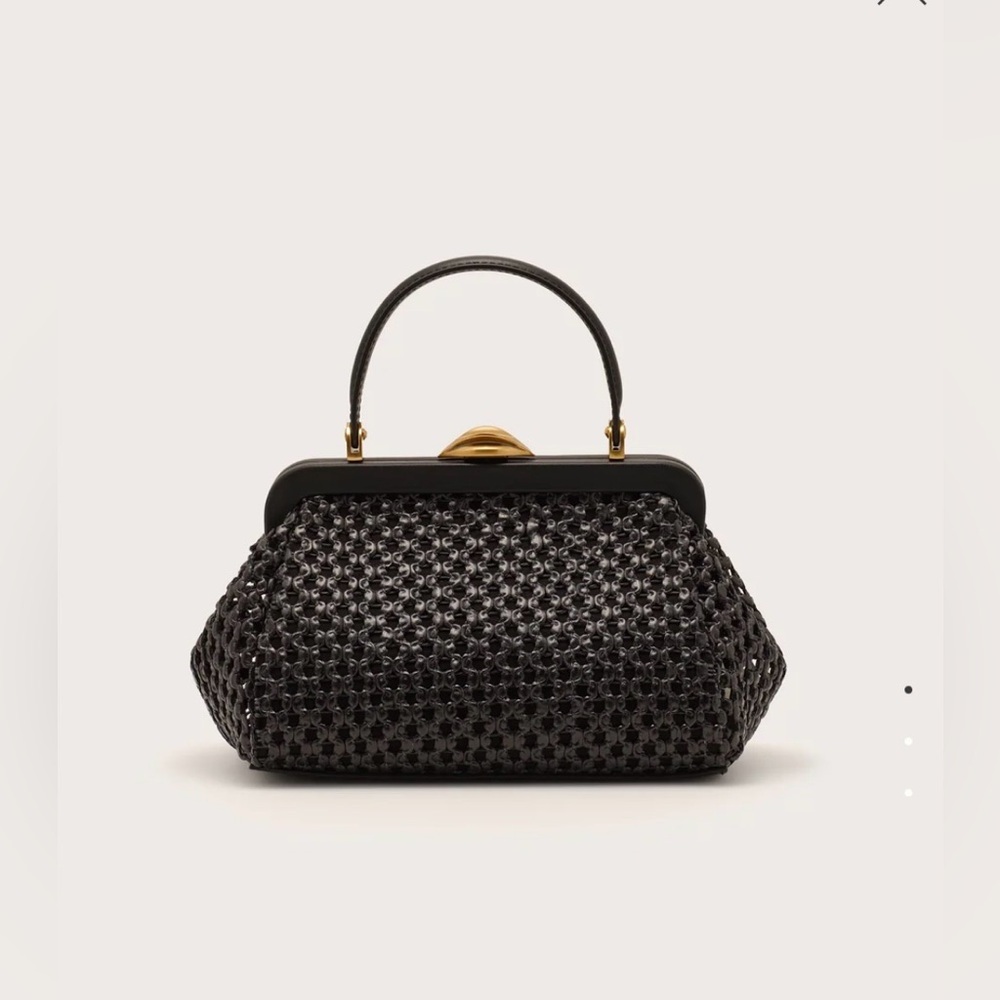 cult gaia Black Woven Leather Top-Handle Crossbody Bag - Picture 7 of 7